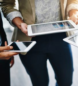 professionals using mobile devices